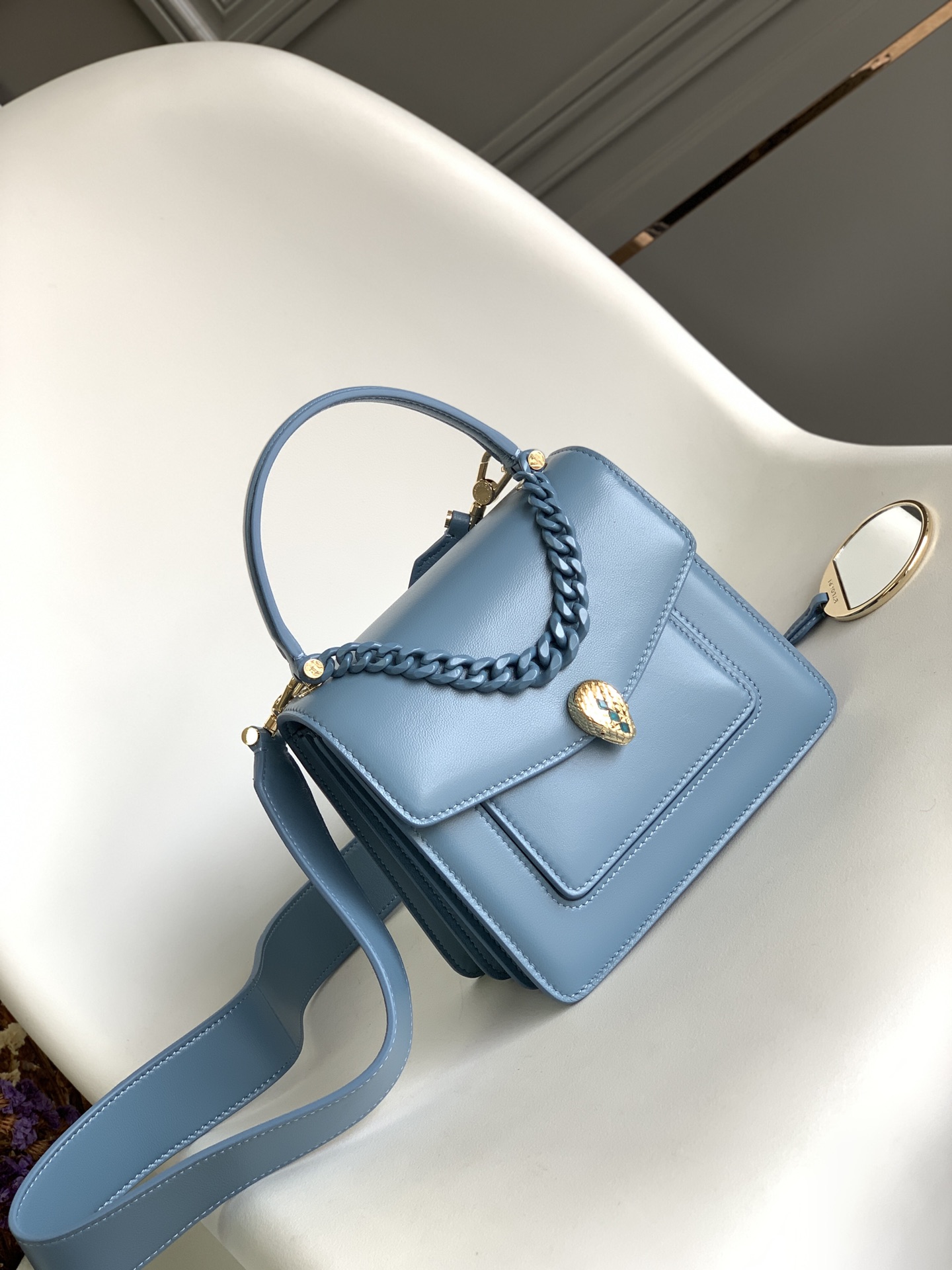 Bvlgari Serpenti Forever Mini Top Handle Blue